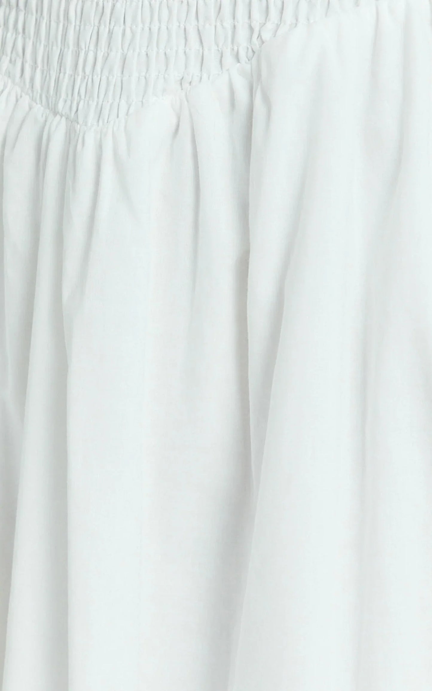 Rammy Maxi Dress - Sleeveless Shirred Dress in White