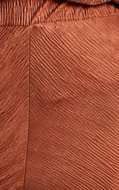 Rosamund Pants - High Waisted Crinkle Flared Pants in Clay