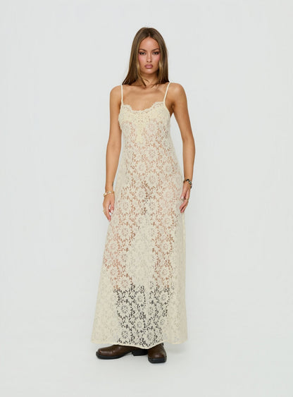 Lovedream Lace Maxi Dress Yellow