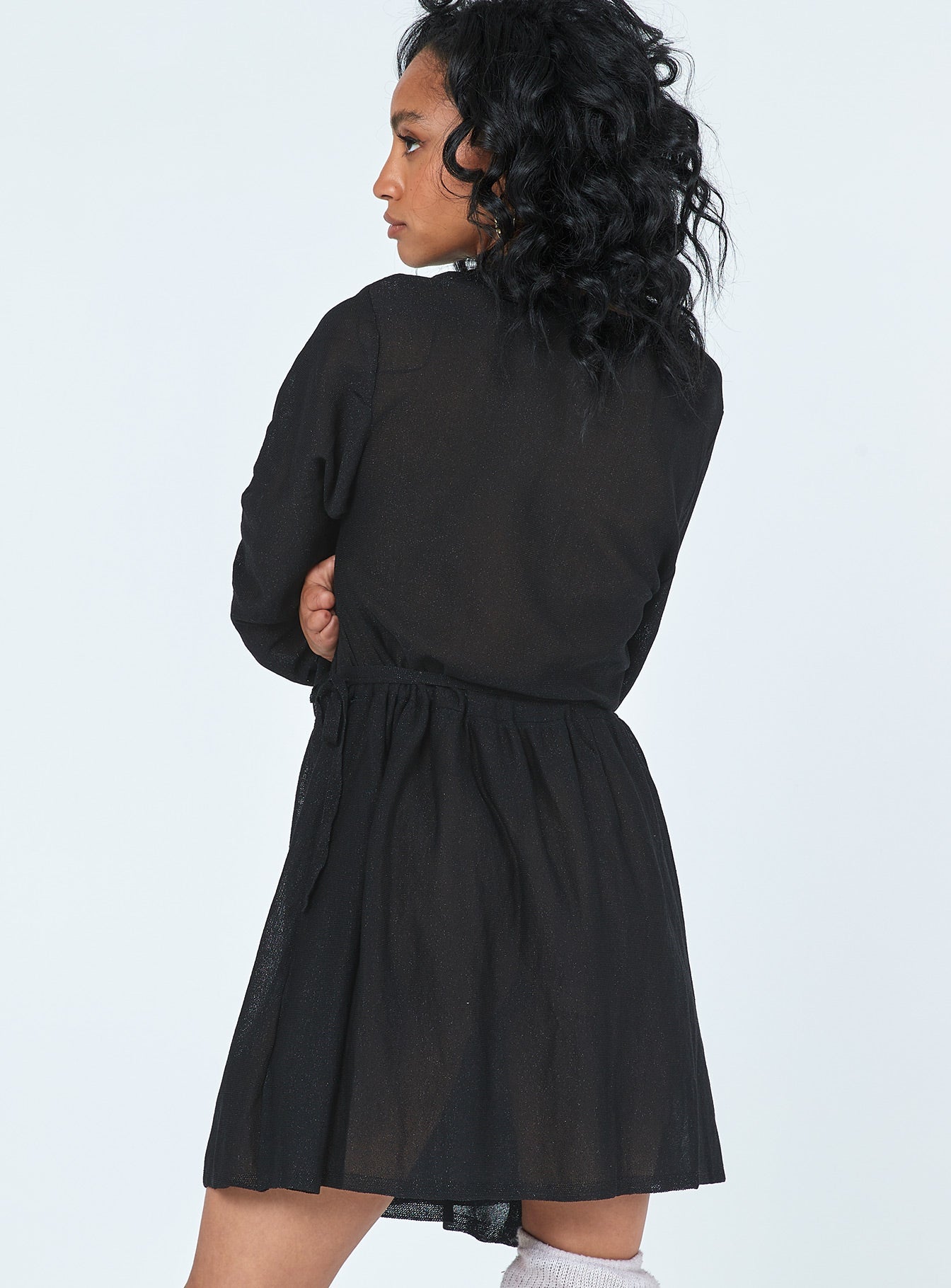 Chiara Long Sleeve Mini Dress Black