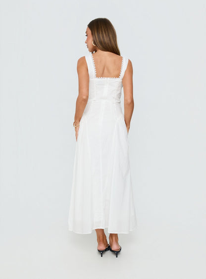 Mariette Panelled Midi Dress White