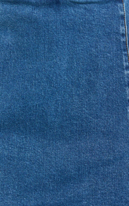 Peters Skort - Fitted Side Split Mini Skort in Mid Blue Wash
