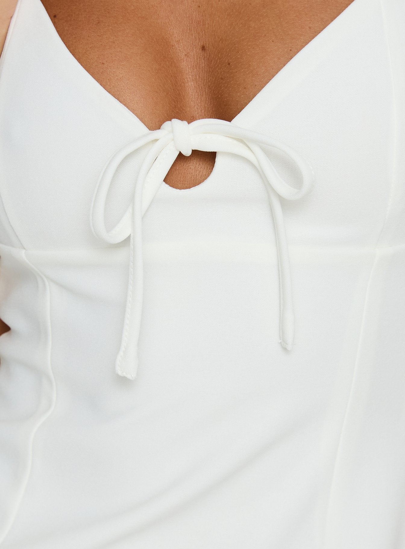 Romanzia V Neck Mini Dress White