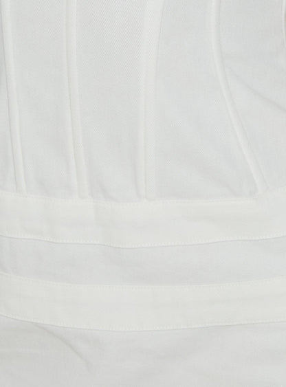 Irenah Strapless Denim Corset Mini Dress White