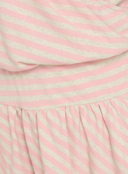Joelie Halter Draped Mini Dress Pink / Grey Stripe