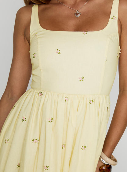Cartmel Embroidered Maxi Dress Cream