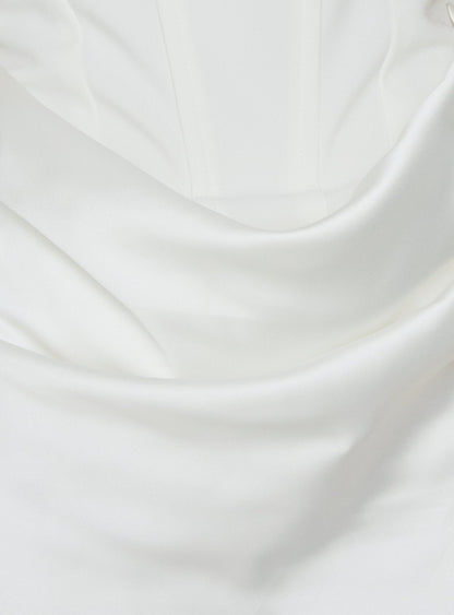 Ryana Corset Drape Maxi Dress White