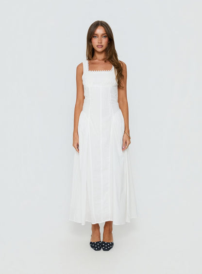 Mariette Panelled Midi Dress White