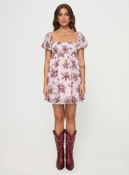 Let's Dance Mini Dress Cream Floral