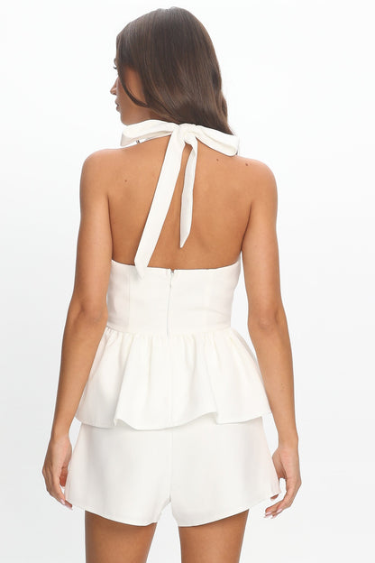 Molly Faux Pocket Shorts White