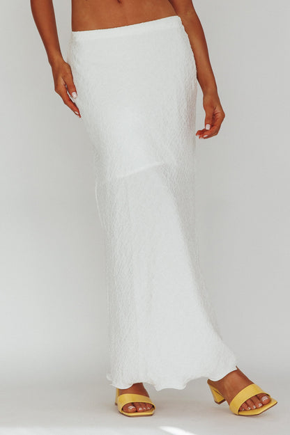 Roman Midi Skirt Textured White
