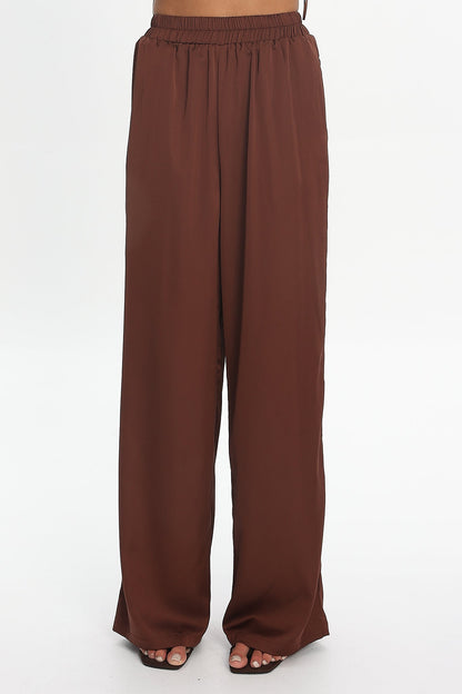 Danita Elastic Waist Pants Chocolate