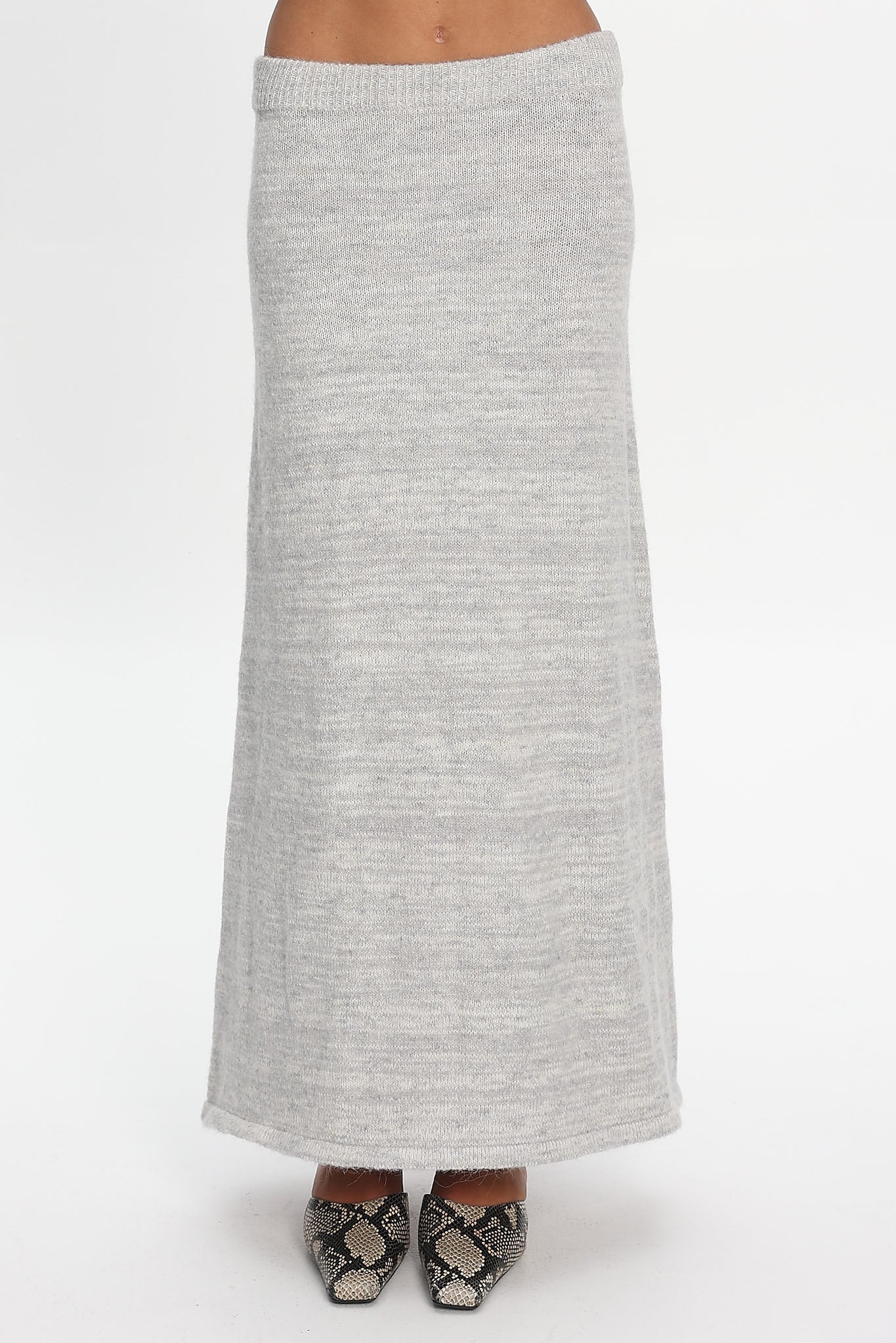 Duma Knit Maxi Skirt Light Grey