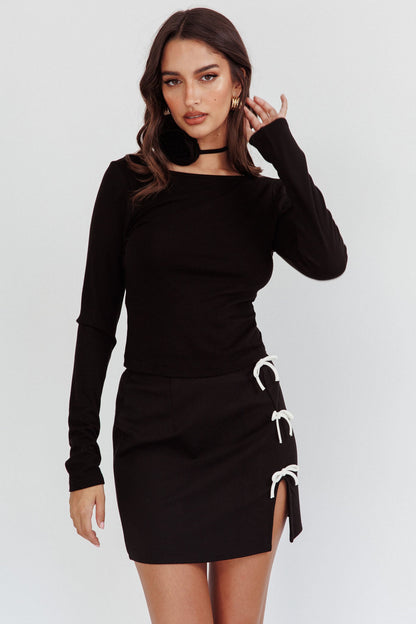 Higher Power Low Back Top Black