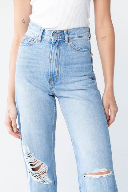 DR DENIM Echo Jeans Empress Sky Blue Rip