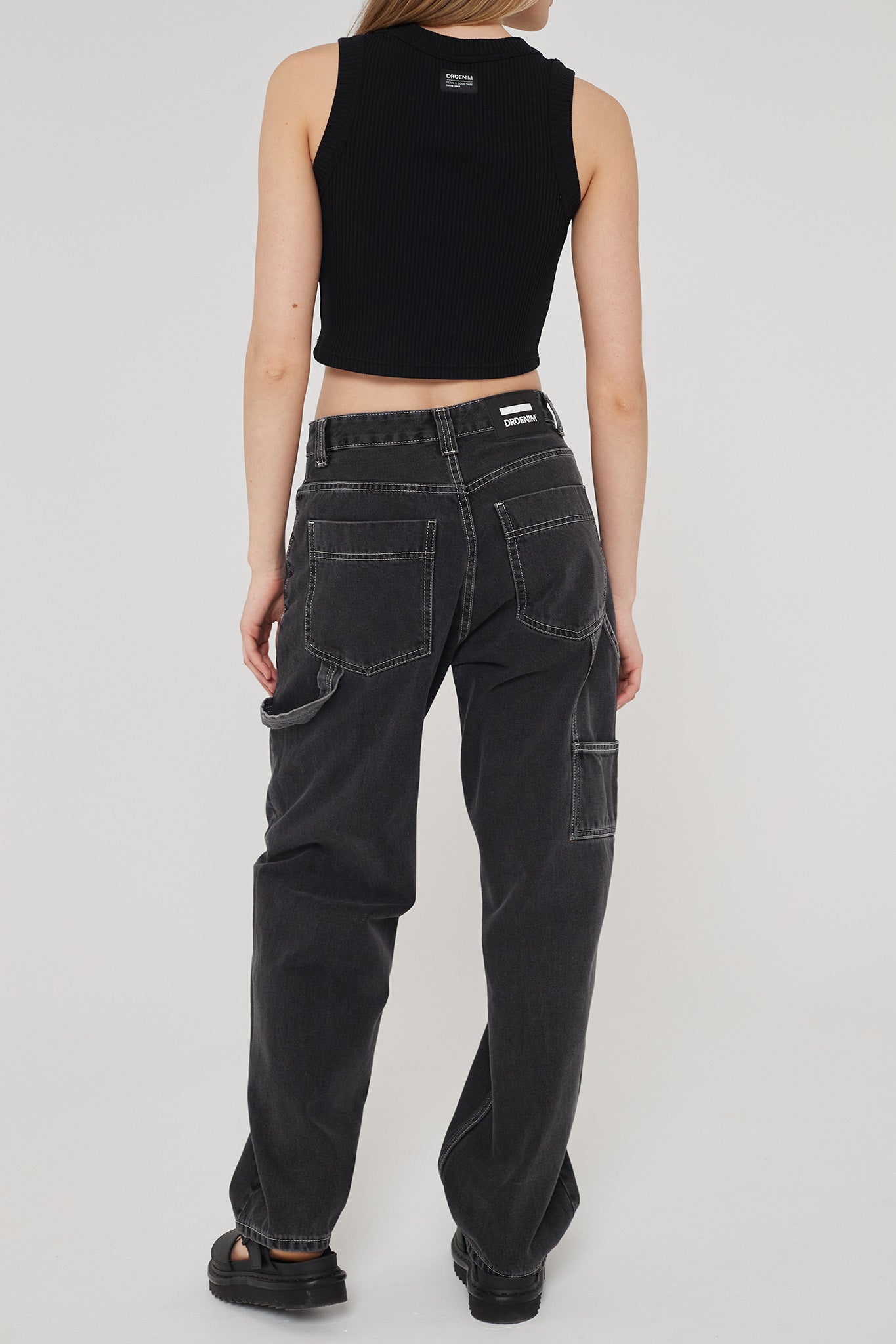 DR DENIM Faye Worker Concrete Black