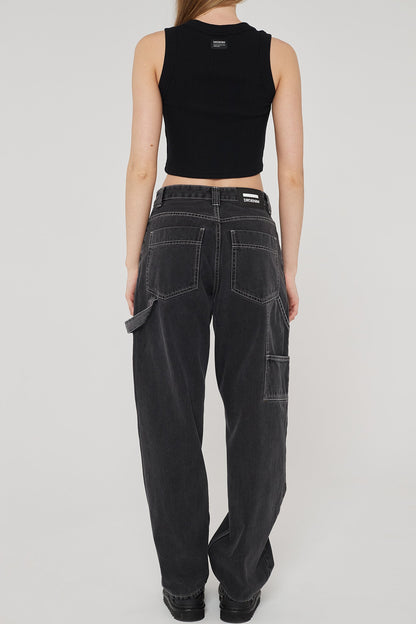 DR DENIM Faye Worker Concrete Black