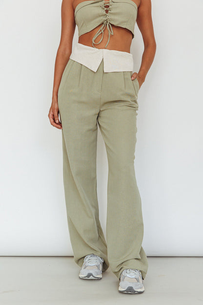 East Village Foldover Pants Sage