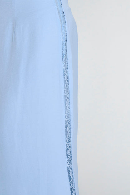 Pammy Lace Trim Maxi Skirt Cloud Blue