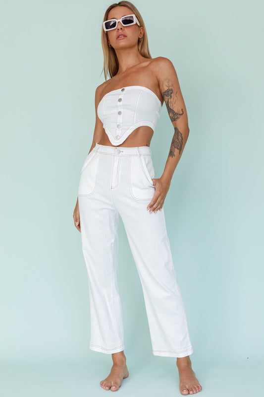 Uptown Wide Leg Pants White