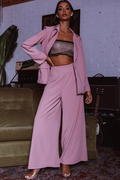 Vous Etes Belle Pleated Waist Pants Blush