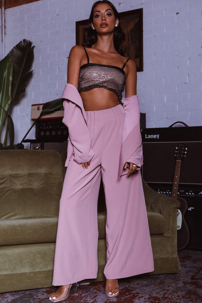 Vous Etes Belle Pleated Waist Pants Blush
