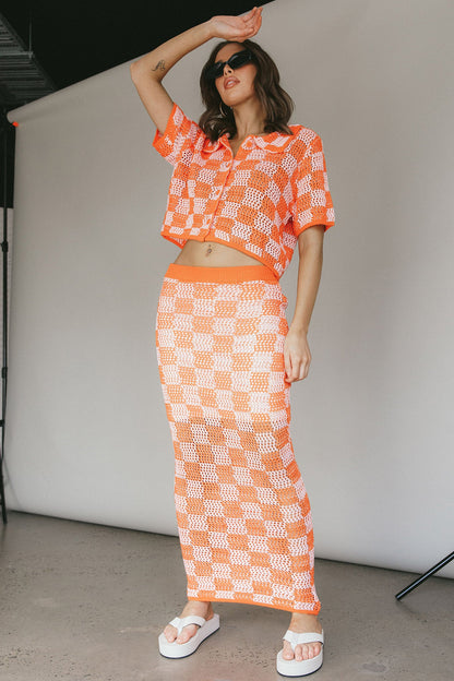 Byron Bay Crochet Maxi Skirt Sunset