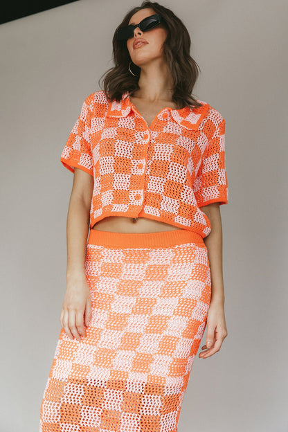 Byron Bay Crochet Maxi Skirt Sunset
